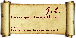 Genzinger Leonidász névjegykártya